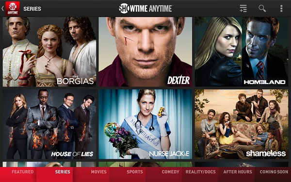 Showtime Anytime Android app